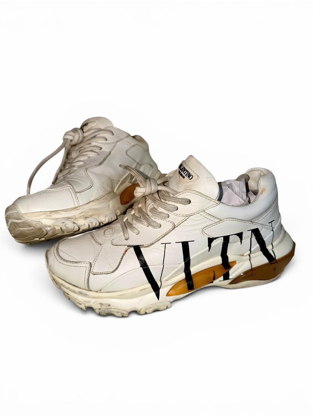 Valentino Garavani "Bounce" VLTN Calfskin Leather Sneaker